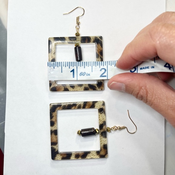 Leopard Print Earrings - Picture 9 of 10